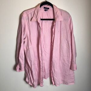 100% Linen Pink Half Sleeve Button Down shirt by Chaps